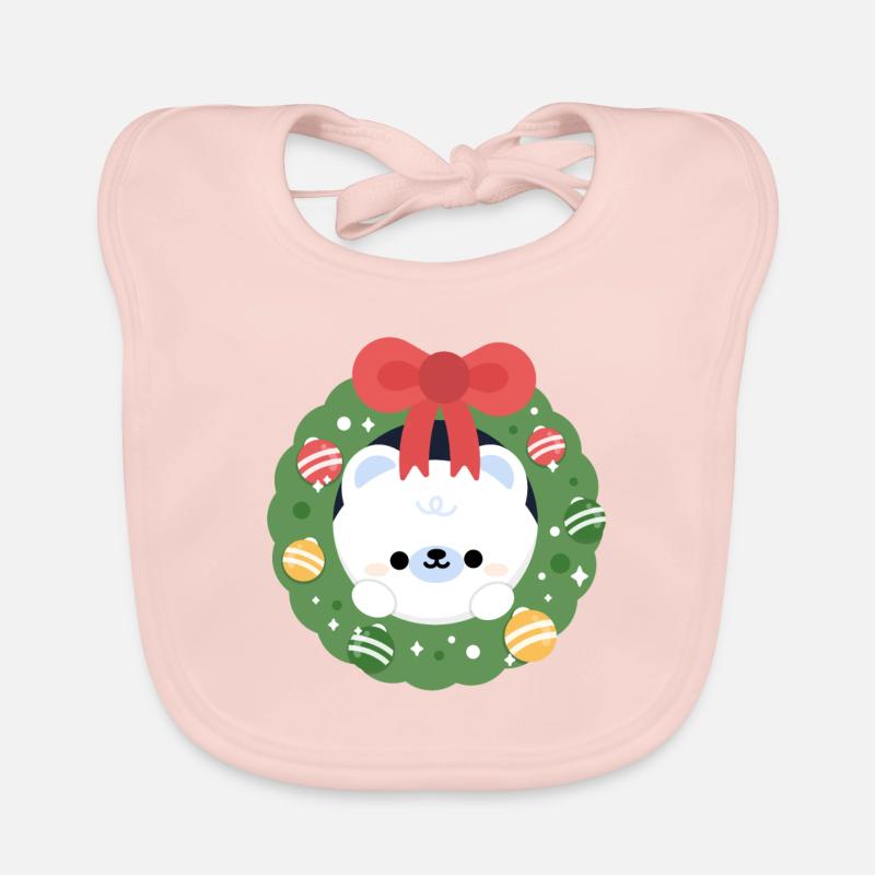 Polar Bear Christmas Organic Baby Bibs