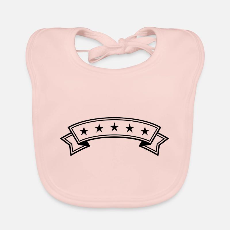 Étoile banderole ligne - Bavoir bio Bébé - rose