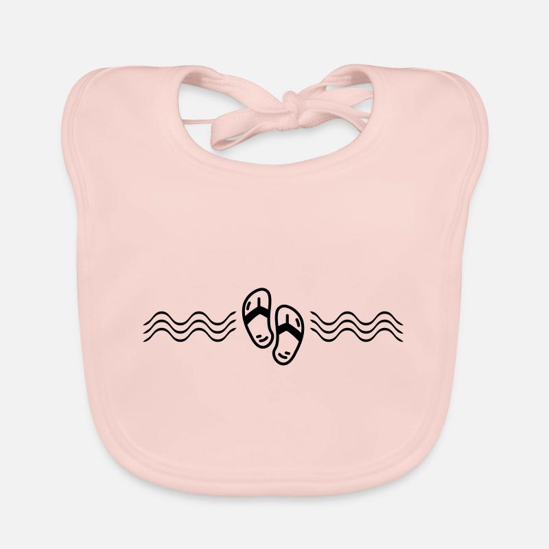flip flops symbol wave Organic Baby Bibs