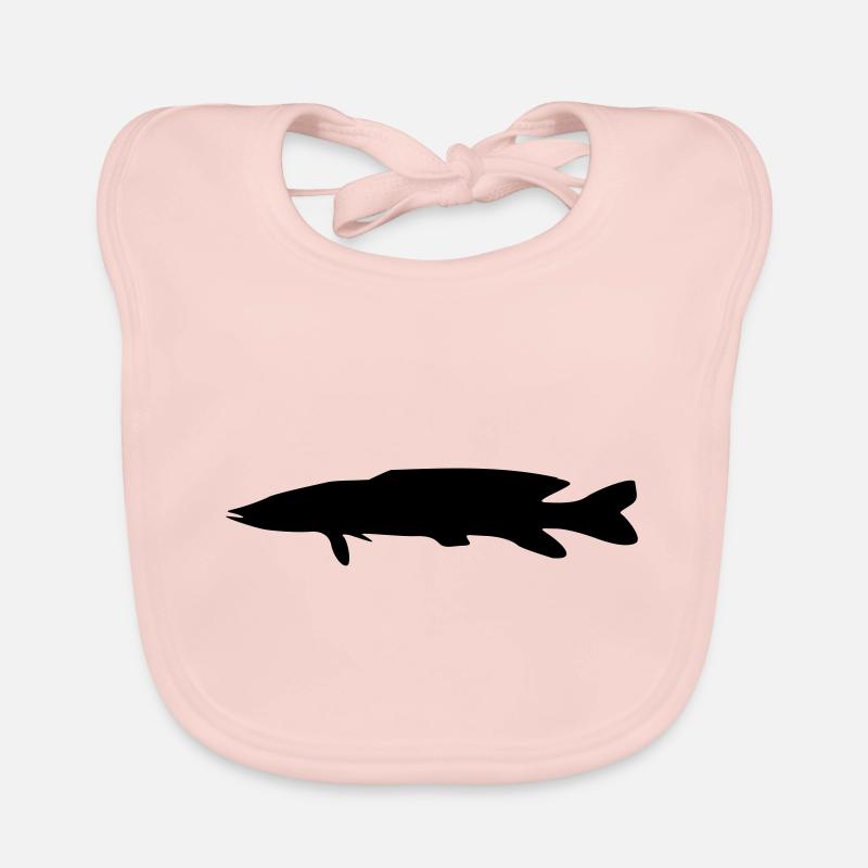 fish pike silhouette Organic Baby Bibs