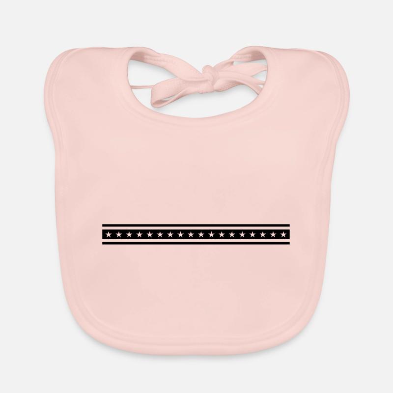 dashed star line Organic Baby Bibs