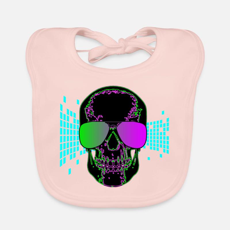 Disco Skull Party Skull 3d Baby Bio-Lätzchen