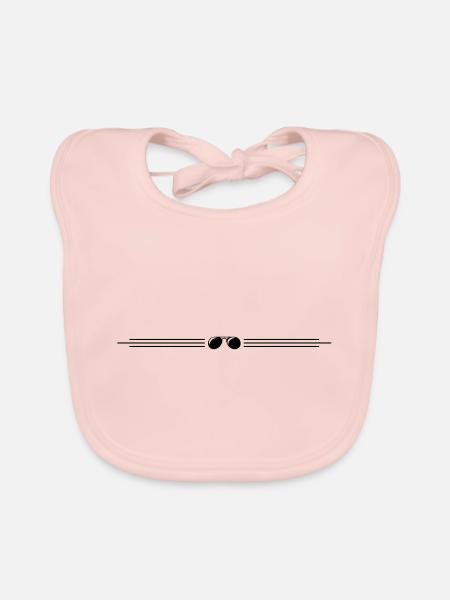 sunglasses stroke - Organic Baby Bibs - rose - Front