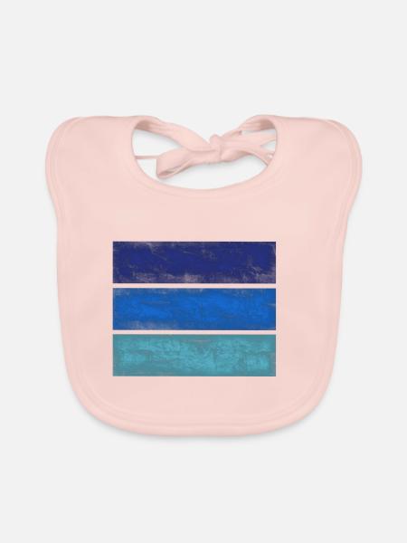 Rectangles bleus - Bavoir bio Bébé - rose - Devant