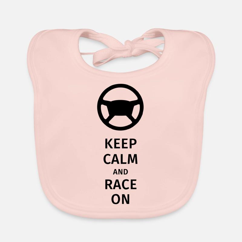 keep calm and race on Baby Bio-Lätzchen