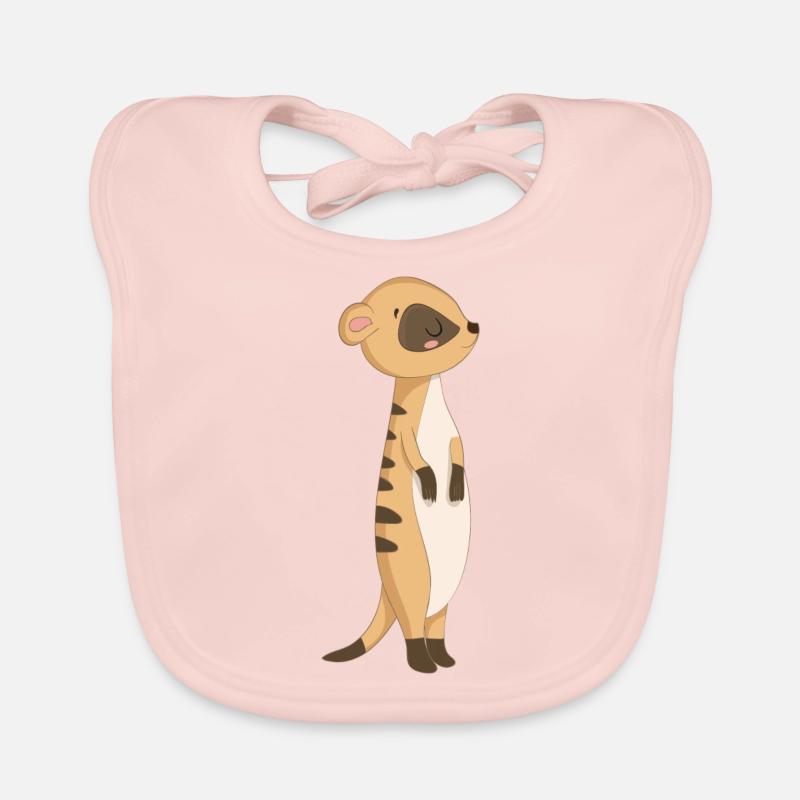 Süßes Erdmännchen - Baby Bio-Lätzchen - Rose