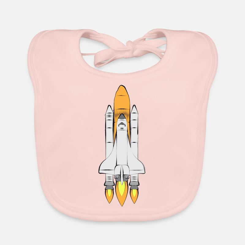 Space Shuttle - Baby Bio-Lätzchen - Rose