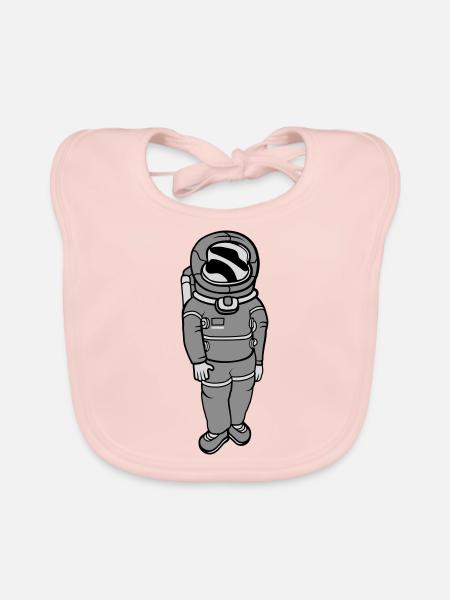 Weightless astronaut space - Organic Baby Bibs - rose - Front