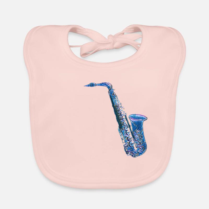 Saxophone coloré Bavoir bio Bébé