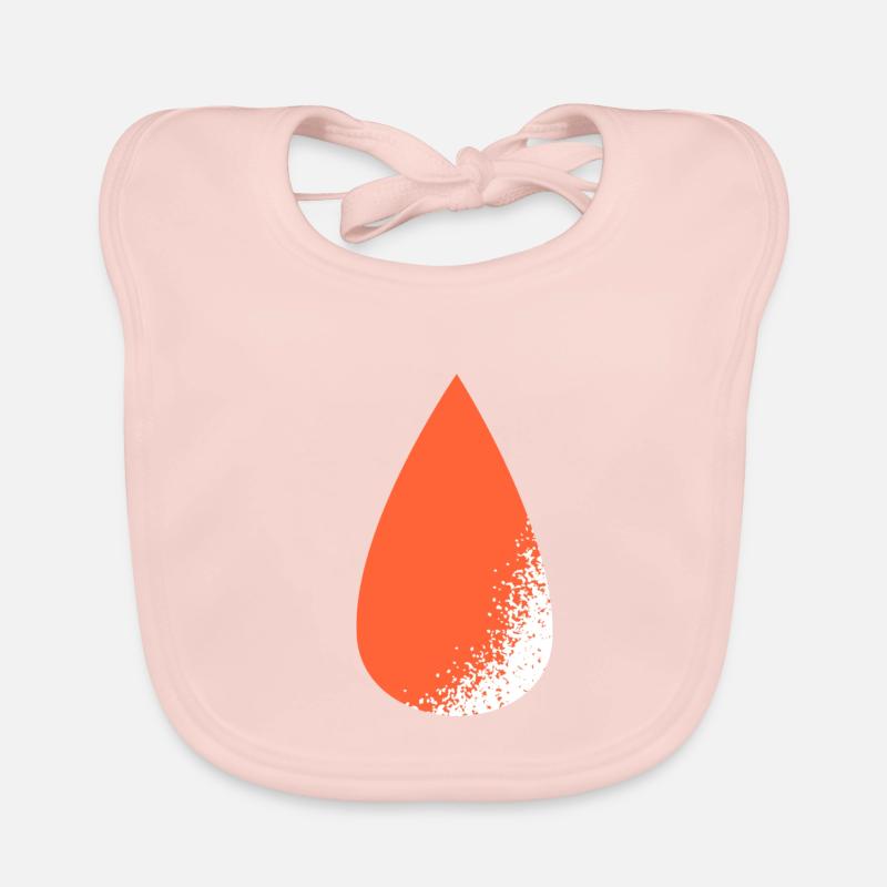 Crayon - goutte de sang - Bavoir bio Bébé - rose