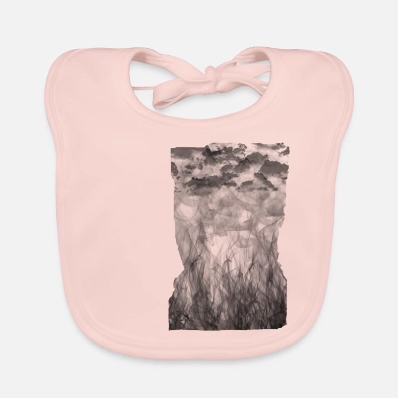 Clouds Smoke Fire Organic Baby Bibs