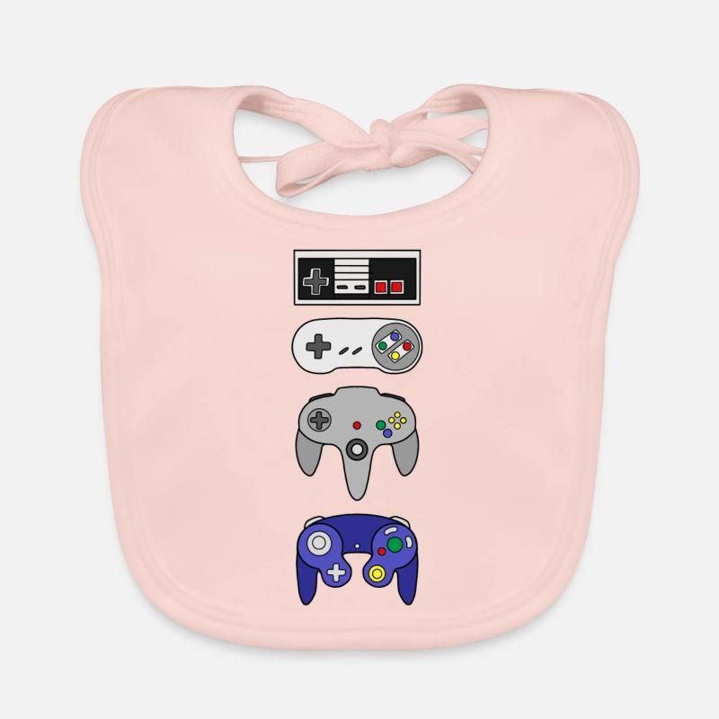 Retro Gaming Controller Console Gamepad Gamer Organic Baby Bibs