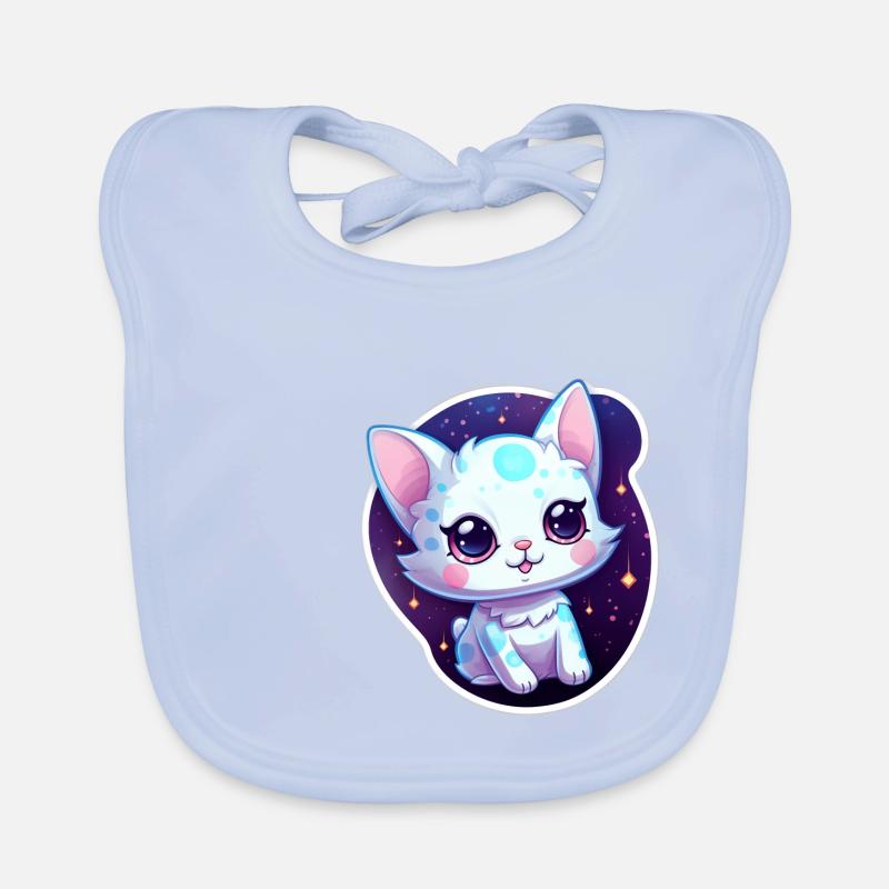 "Kitty Galaxy: Cute Cartoon Floating in Space" Baby Bio-Lätzchen