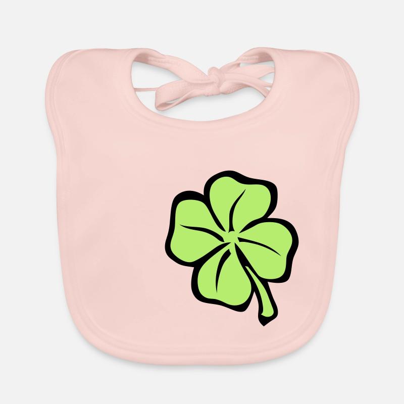 clover 4 lucky leaf 1 Organic Baby Bibs