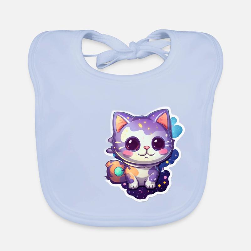 Un mignon petit chat volant dans l’espace Bavoir bio Bébé