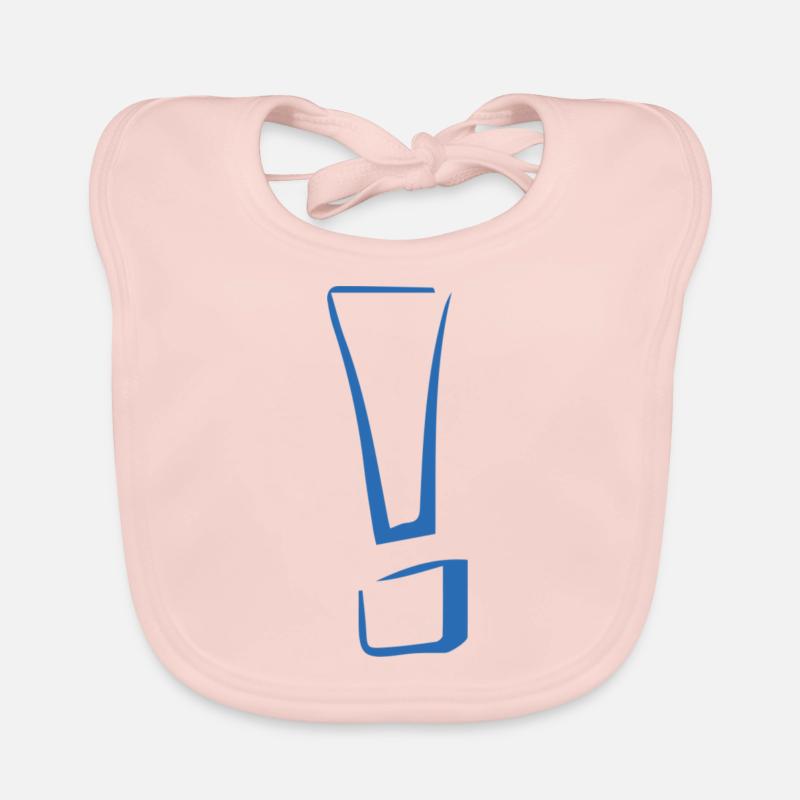 Exclamation mark blue Organic Baby Bibs