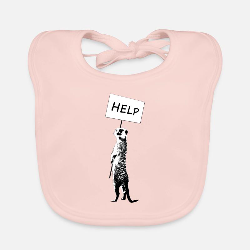 Erdmännchen / Meerkat / Hilfe / Save the Planet - Baby Bio-Lätzchen - Rose