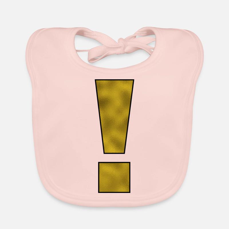 Exclamation Mark Punctuation Mark Gold Organic Baby Bibs