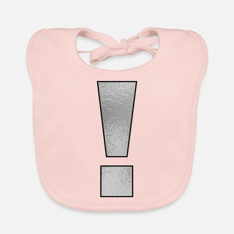 Satzzeichen Ausrufezeichen ! Silber Baby Bio-Lätzchen