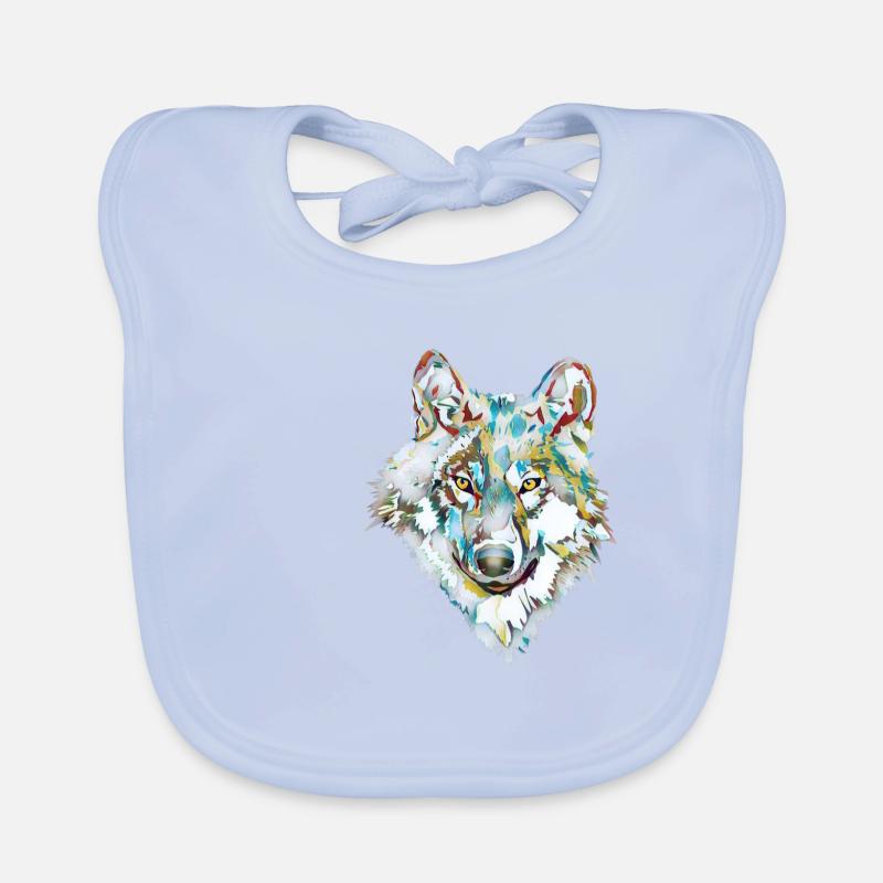 Dog Wolf Ice Cream Organic Baby Bibs