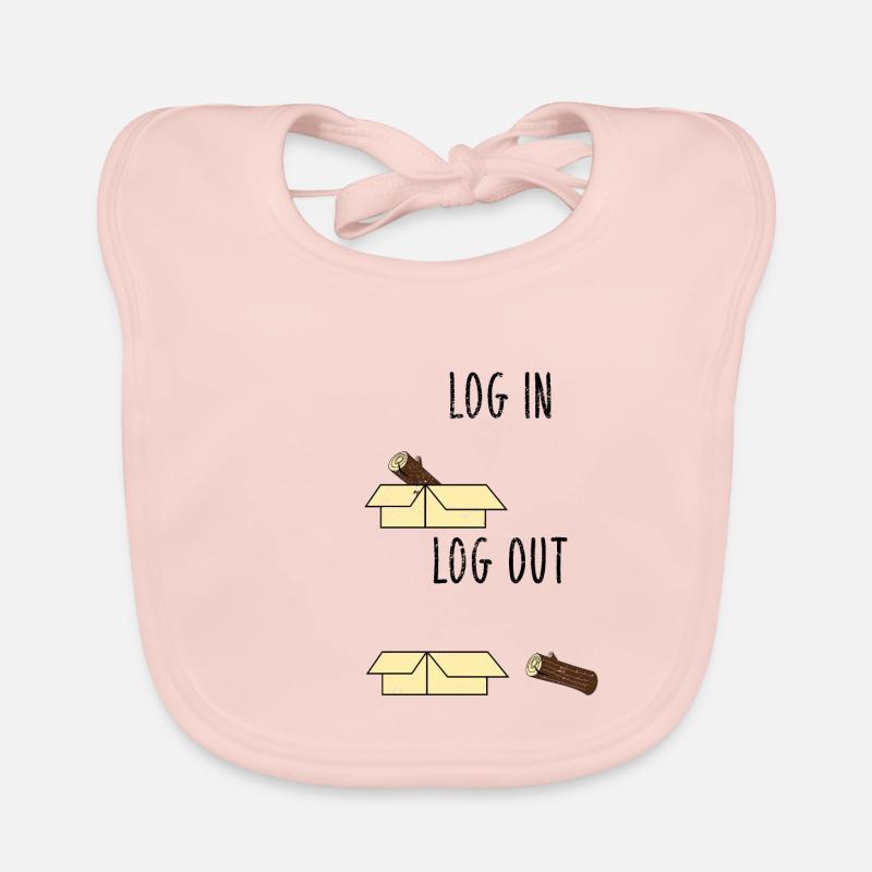 Computer Science Joke Log In Log Out Nerd Office Gift Organic Baby Bibs