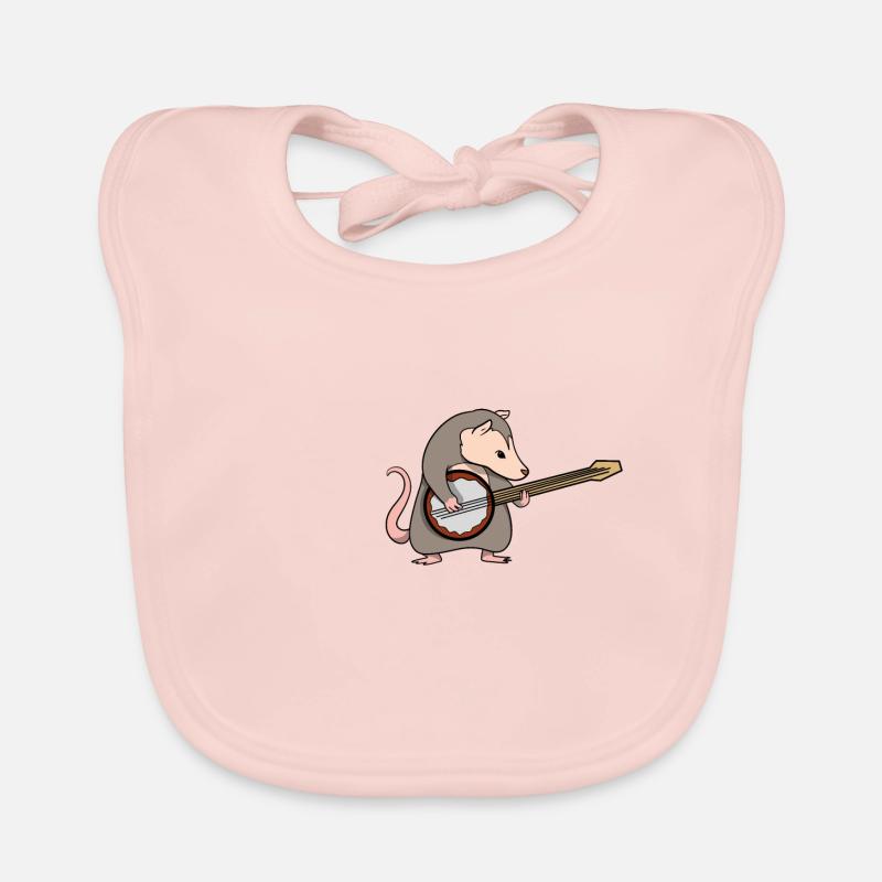 Cute Possum Playing The Banjo Possum Organic Baby Bibs