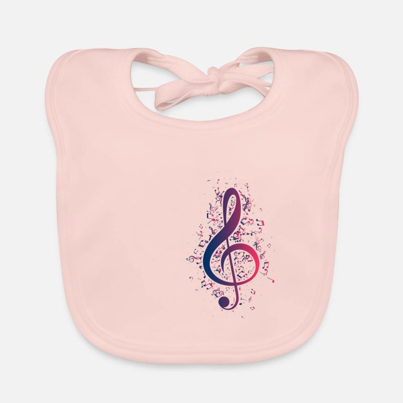 Guitare note de musique - Bavoir bio Bébé - rose