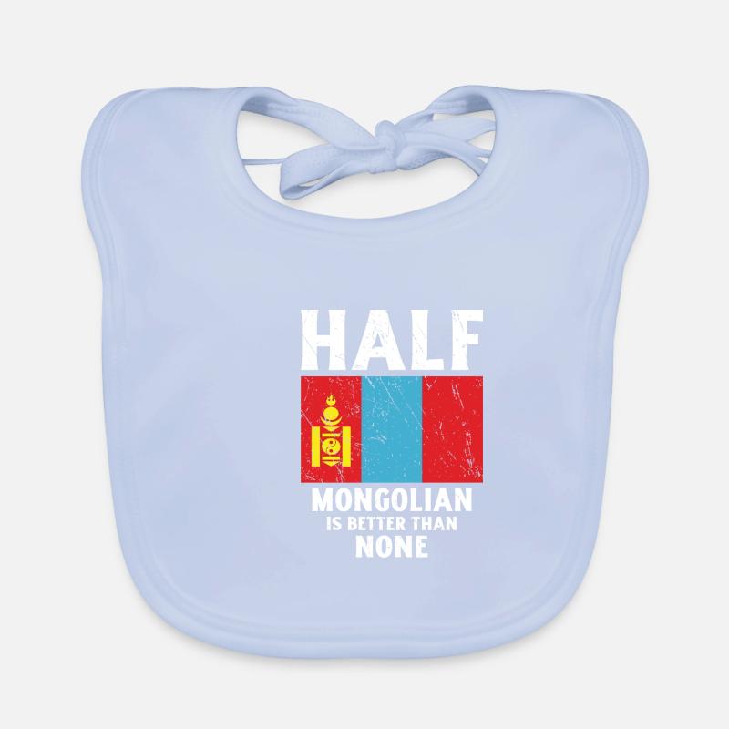 Half Mongolian is better than no nation Organic Baby Bibs