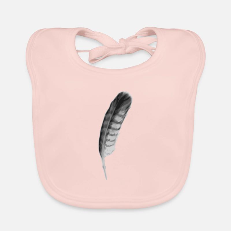 Feder - Baby Bio-Lätzchen - Rose