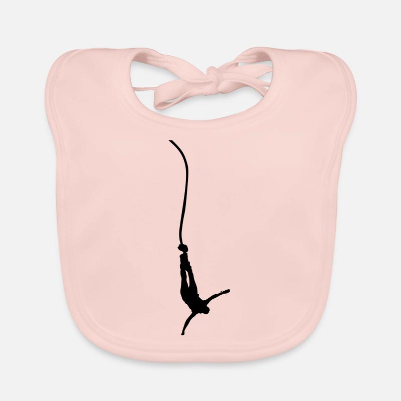 silhouette de saut à l'élastique - Bavoir bio Bébé - rose