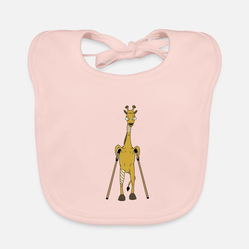 Giraffe on crutches! Organic Baby Bibs