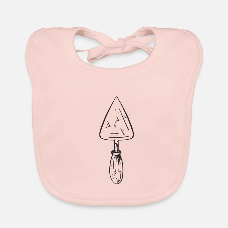 Dessin d'outil de truelle - Bavoir bio Bébé - rose