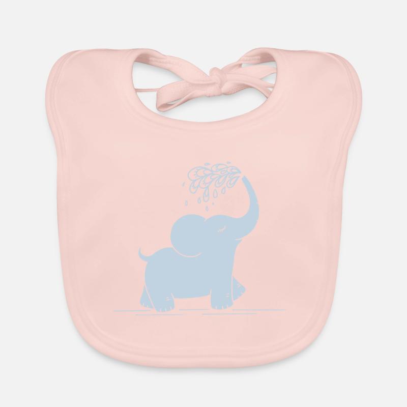 éléphant - Bavoir bio Bébé - rose