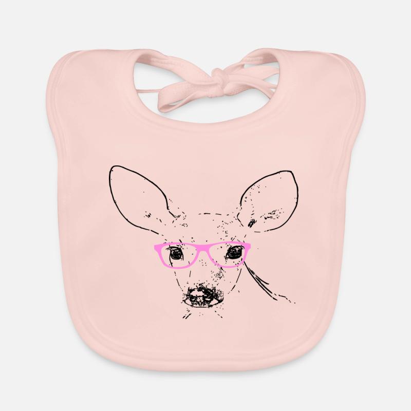 Deer with glasses Organic Baby Bibs