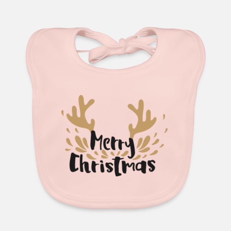 Joyeux Noël idée cadeau - Bavoir bio Bébé - rose