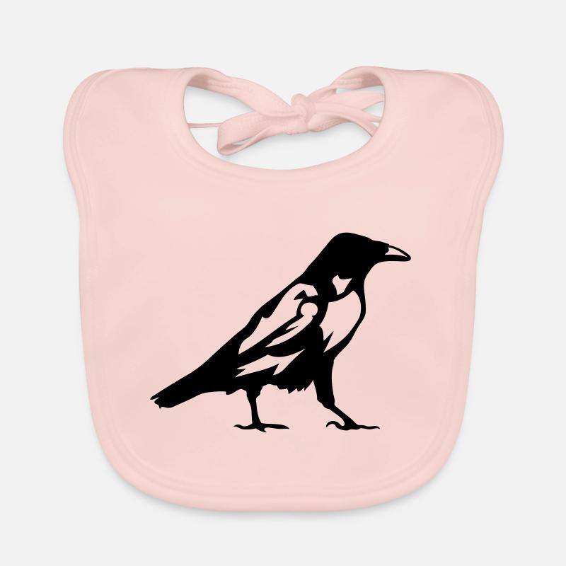 birds raven 1 Organic Baby Bibs