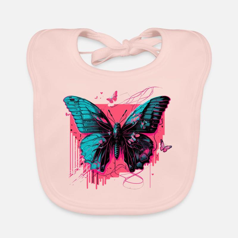 Papillon en Technicolor Glow Bavoir bio Bébé