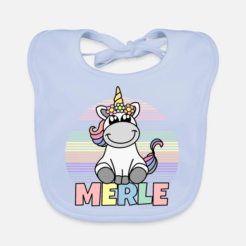 Nom de la licorne Merle Bavoir bio Bébé