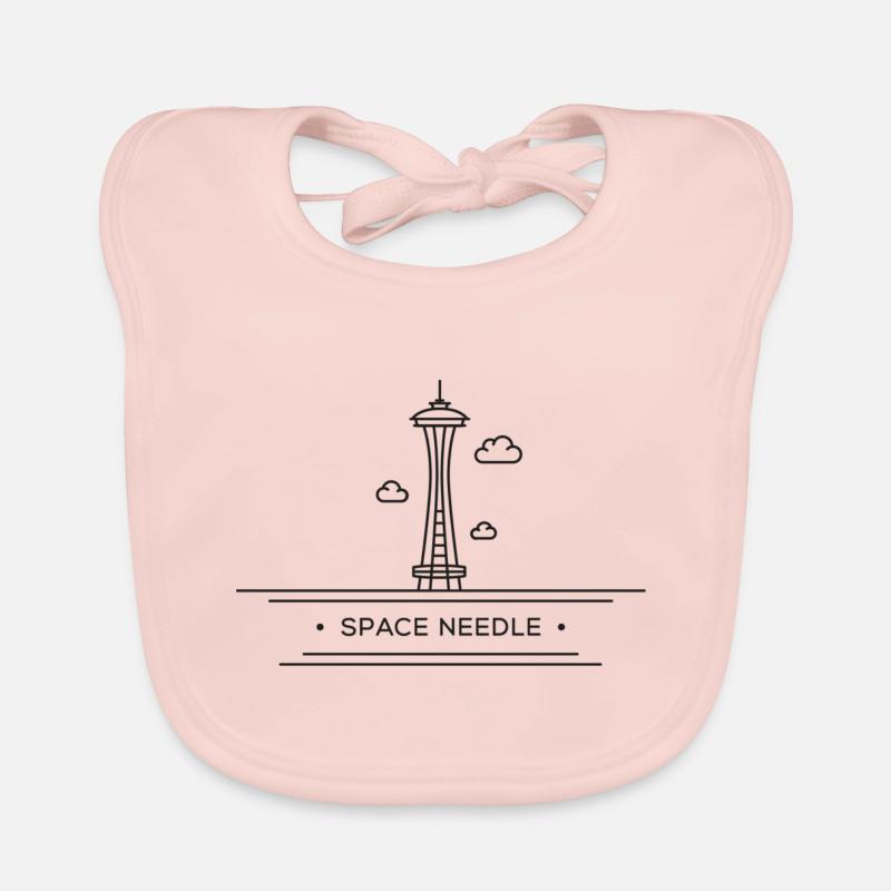 Space Needle | Schwarz | Geschenkidee Baby Bio-Lätzchen