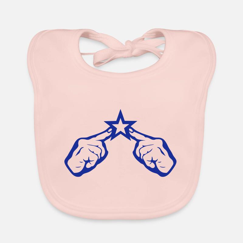 hand finger point on star 2 Organic Baby Bibs