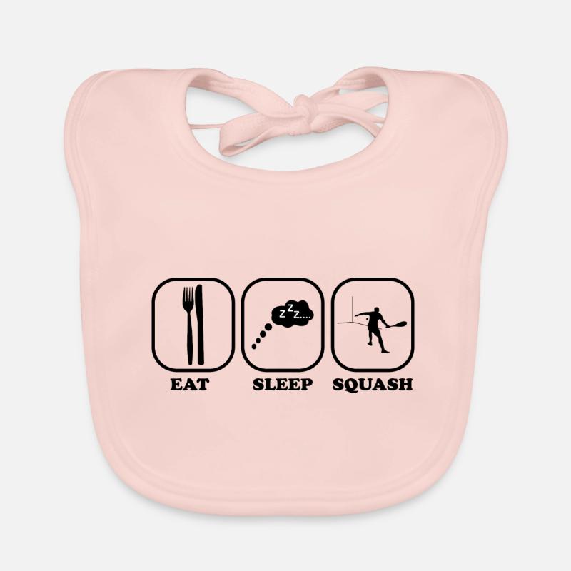 Essen Schlafen Squash Spieler Geschenk idee Baby Bio-Lätzchen