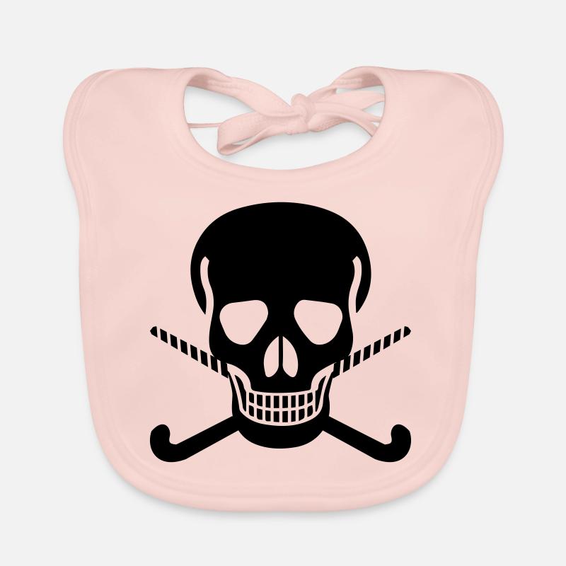 Totenkopf Hockeyschläger Baby Bio-Lätzchen