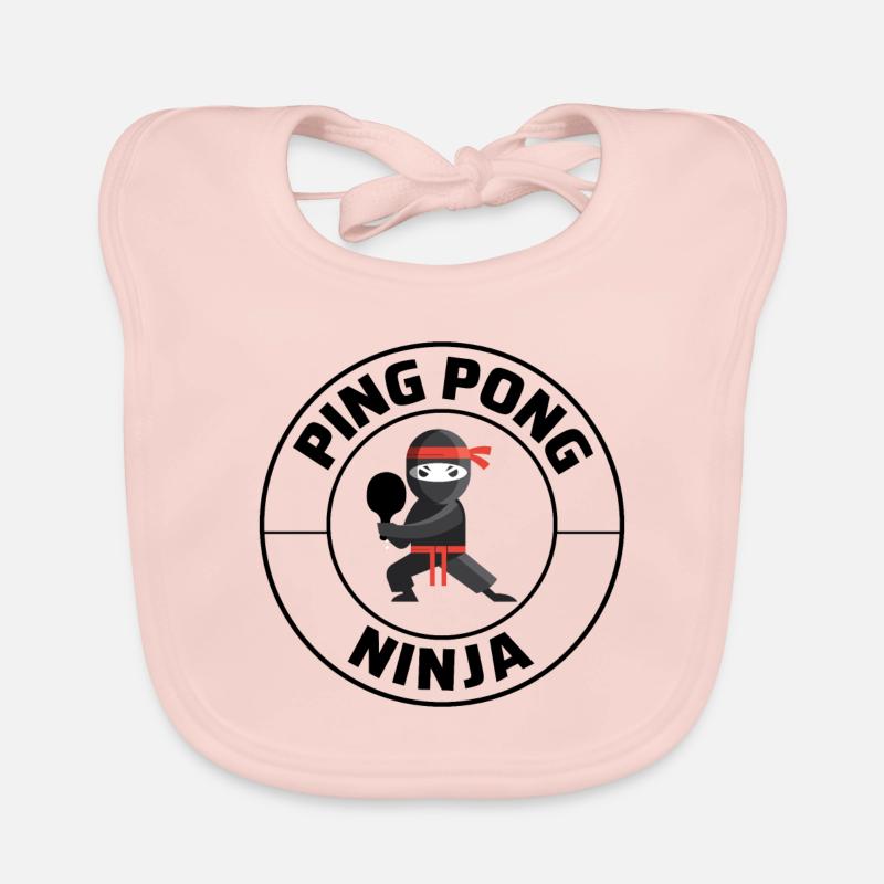 Ping Pong Master Table Tennis Ninja Warrior Funny Organic Baby Bibs