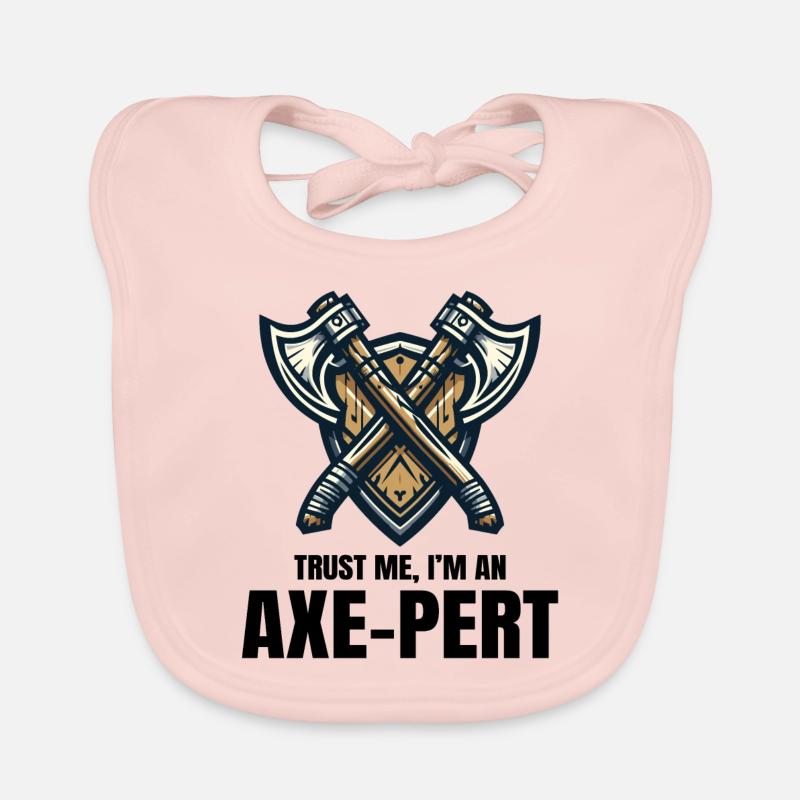 Trust Me I'm an Axe-pert Axe Throwing Lumberjack Organic Baby Bibs