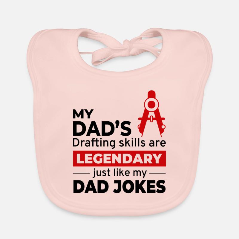 Architect Dad Drafting Skills Dad Jokes Legend 📐 Organic Baby Bibs