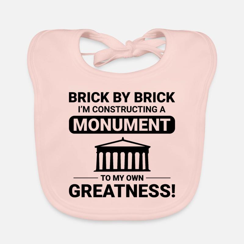Monumental Brick Mastery: Humorous Bricklayer Organic Baby Bibs