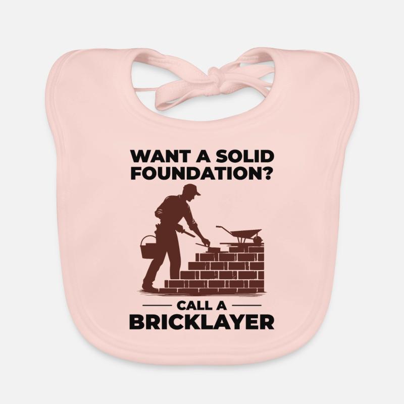 Bricklayer Brick Mason Masonry Brickwork Builder Organic Baby Bibs