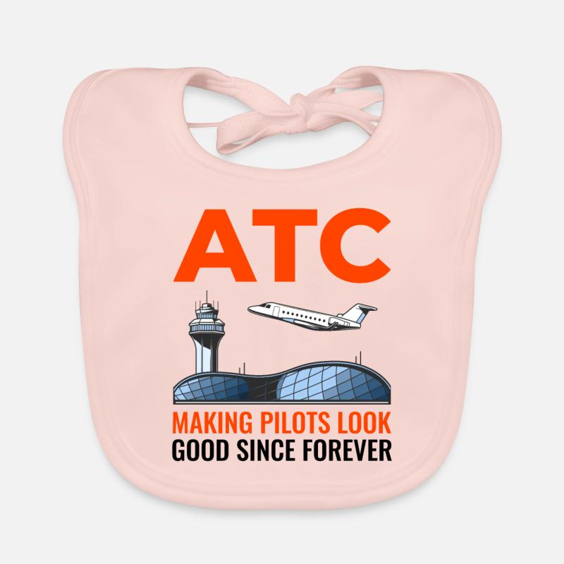 Air Traffic Controller ATC Aviation Humor Airplane Organic Baby Bibs