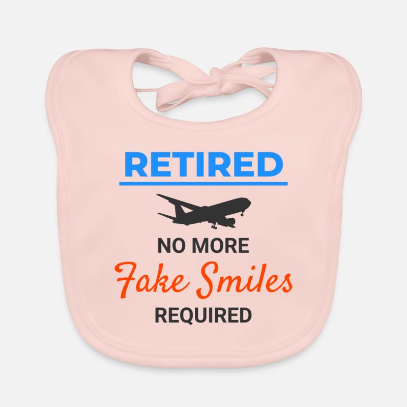Retired Flight Attendant Aviation Cabin Crew Organic Baby Bibs