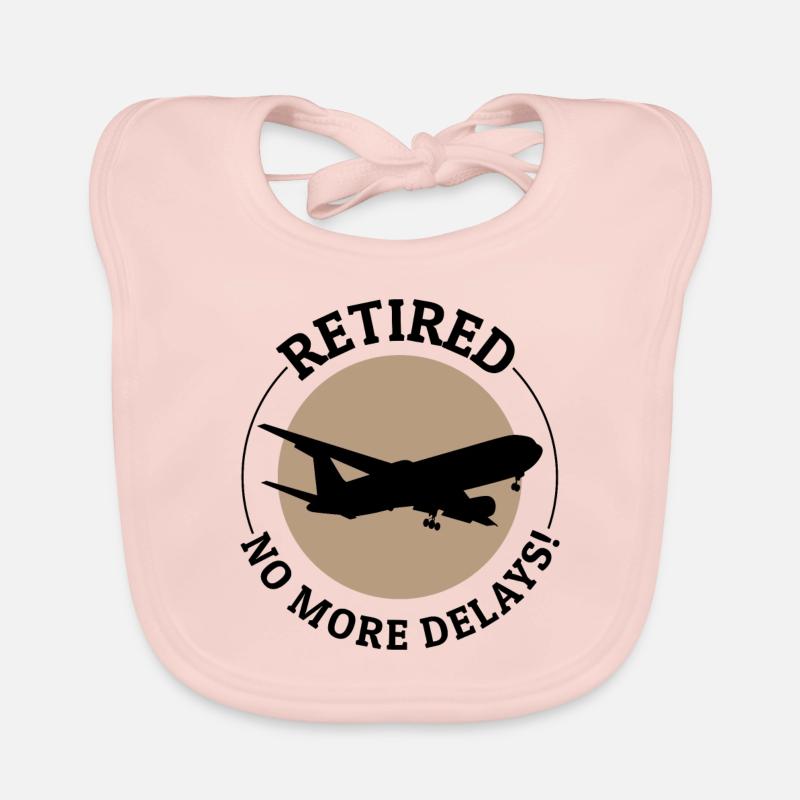 Retired Flight Attendant Aviation Cabin Crew Organic Baby Bibs